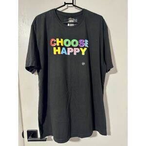 Phluid Project Mens TShirt Size XXL Choose Happy Black Short Sleeve Tee NEW